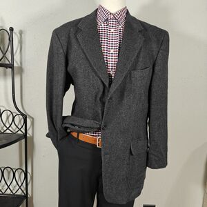 Le Collezioni Structure Men's Tweed Sport Coat Blazer Three Button Gray‎ Wool XL